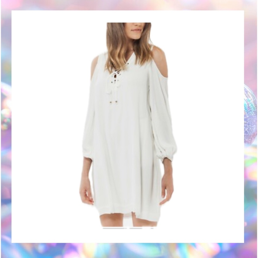 Hale Bob- Off White Cold Shoulder Dress Size Small NWT